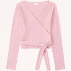 BLACK A&F Ballet Wrap Sweater NWT